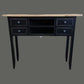 DAGENHAM NARROW CHINESE HALL TABLE/CONSOLE 4 DRAWERS IN RECYCLED ELM NATURAL/BLACK - MyChocolateWood