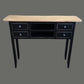 DAGENHAM NARROW CHINESE HALL TABLE/CONSOLE 4 DRAWERS IN RECYCLED ELM NATURAL/BLACK - MyChocolateWood