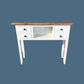DAGENHAM NARROW CHINESE HALL TABLE/CONSOLE 4 DRAWERS IN RECYCLED ELM NATURAL/WHITE - MyChocolateWood