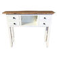 DAGENHAM NARROW CHINESE HALL TABLE/CONSOLE 4 DRAWERS IN RECYCLED ELM NATURAL/WHITE - MyChocolateWood