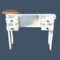DAGENHAM NARROW CHINESE HALL TABLE/CONSOLE 4 DRAWERS IN RECYCLED ELM NATURAL/WHITE - MyChocolateWood