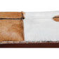Daisy Solid Mahogany Double Bench with Goat Hide Seat - Chocolate Wood