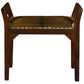 DAISY SOLID MAHOGANY TIMBER SINGLE BENCH WITH GOAT HIDE SEAT - MyChocolateWood