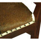 DAISY SOLID MAHOGANY TIMBER SINGLE BENCH WITH GOAT HIDE SEAT - MyChocolateWood