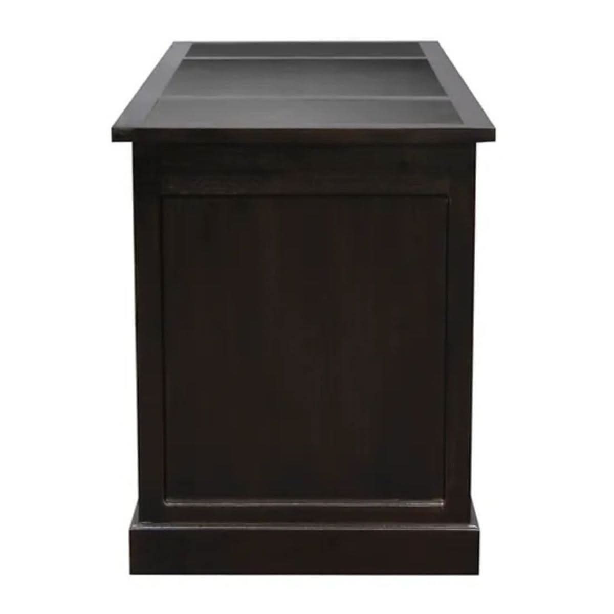 DAKOTA HANDCRAFTED SOLID MAHOGANY TIMBER WRITING DESK WITH LEATHERETTE TOP 160CM- CHOCOLATE - MyChocolateWood
