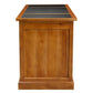 DAKOTA SOLID MAHOGANY TIMBER 160CM WRITING DESK WITH LEATHERETTE TOP - LIGHT PECAN - MyChocolateWood