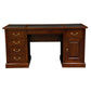 DAKOTA SOLID MAHOGANY TIMBER WRITING DESK WITH LEATHERETTE TOP - MAHOGANY 160CM - MyChocolateWood
