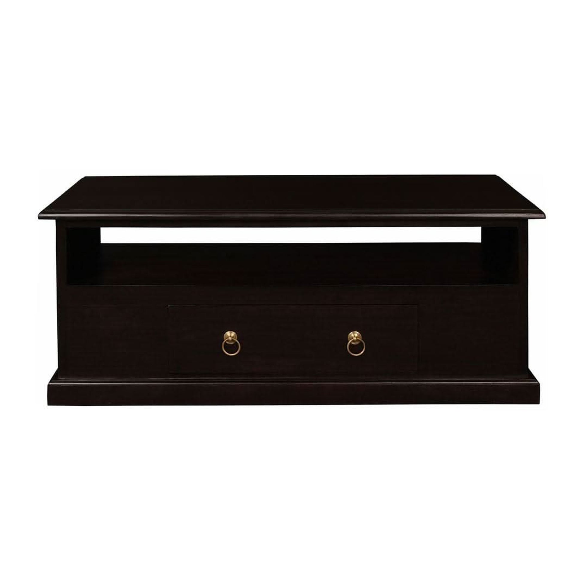 Dale Solid Mahogany 2-Drawer Coffee Table 100cm in Chocolate - Chocolate Wood