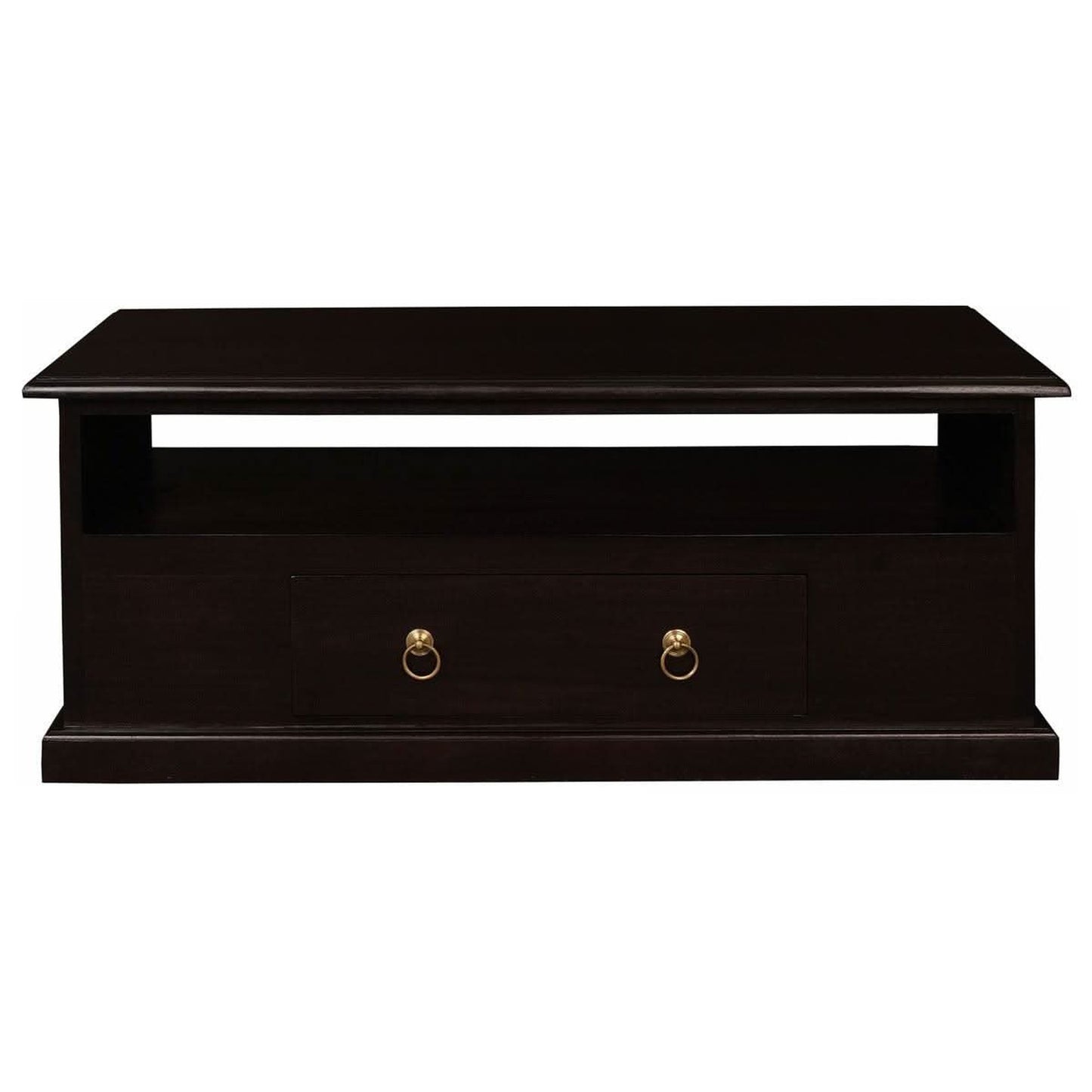 Dale Solid Mahogany 2-Drawer Coffee Table 100cm in Chocolate - Chocolate Wood