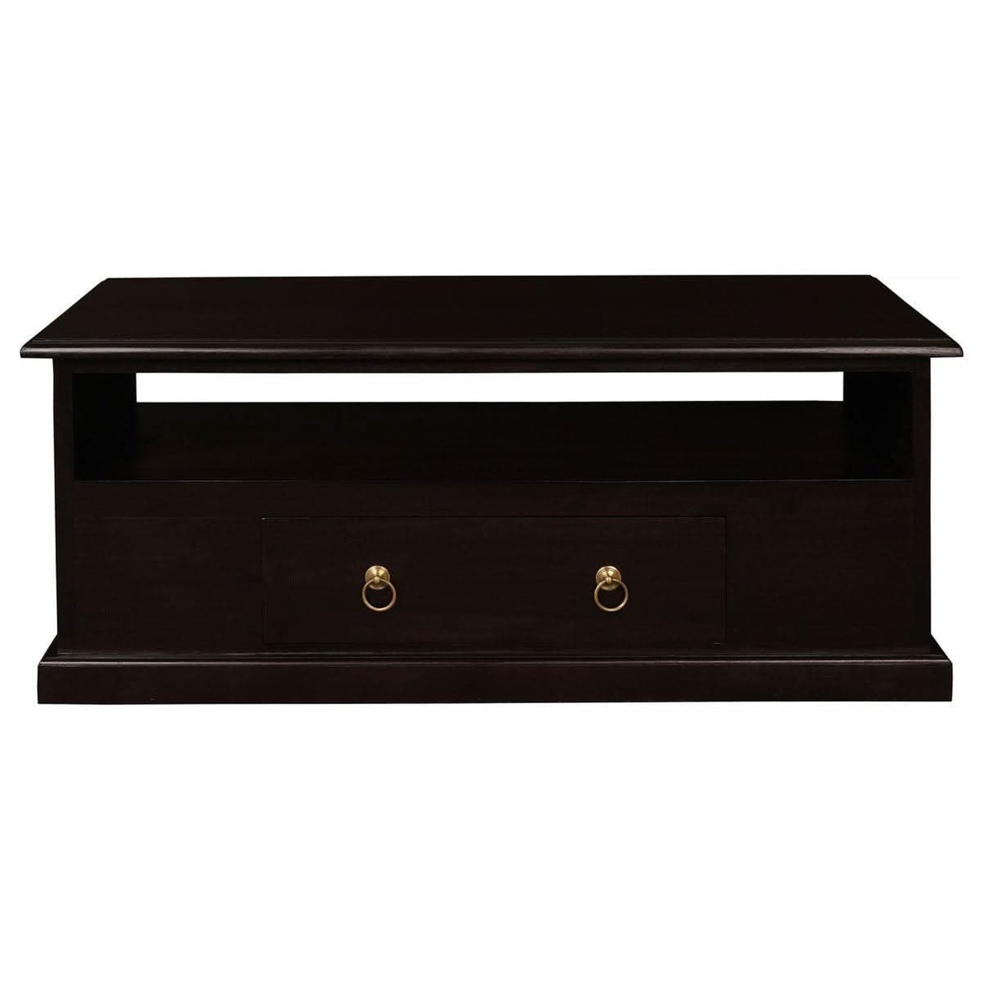 Dale Solid Mahogany 2-Drawer Coffee Table 100cm in Chocolate - Chocolate Wood