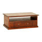 Dale Solid Mahogany 2-Drawer Coffee Table 100cm in Light Pecan - Chocolate Wood