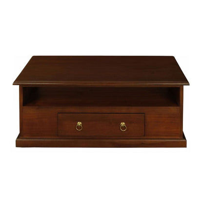 DALE SOLID MAHOGANY 2 DRAWER COFFEE TABLE IN MAHOGANY 100CM