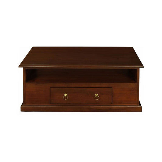 DALE SOLID MAHOGANY 2 DRAWER COFFEE TABLE IN MAHOGANY 100CM - MyChocolateWood