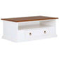 Dale Solid Mahogany 2-Drawer Coffee Table 100cm in White & Caramel - Chocolate Wood