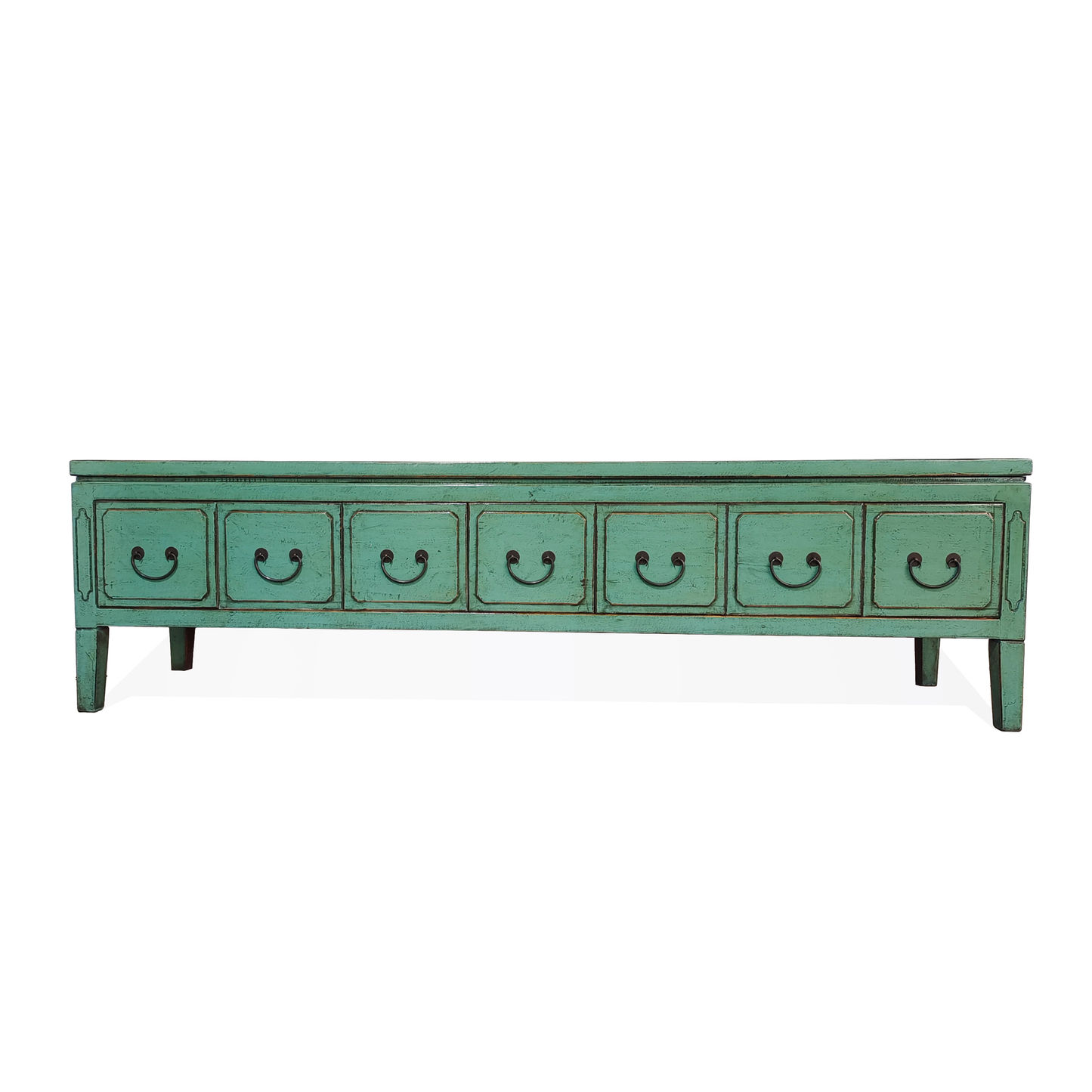 DANDAN HF2308-234 CHINESE ANTIQUE RECYCLED  PINE TIMBER 7-DRAWER ETU TELEVISION STAND - MyChocolateWood