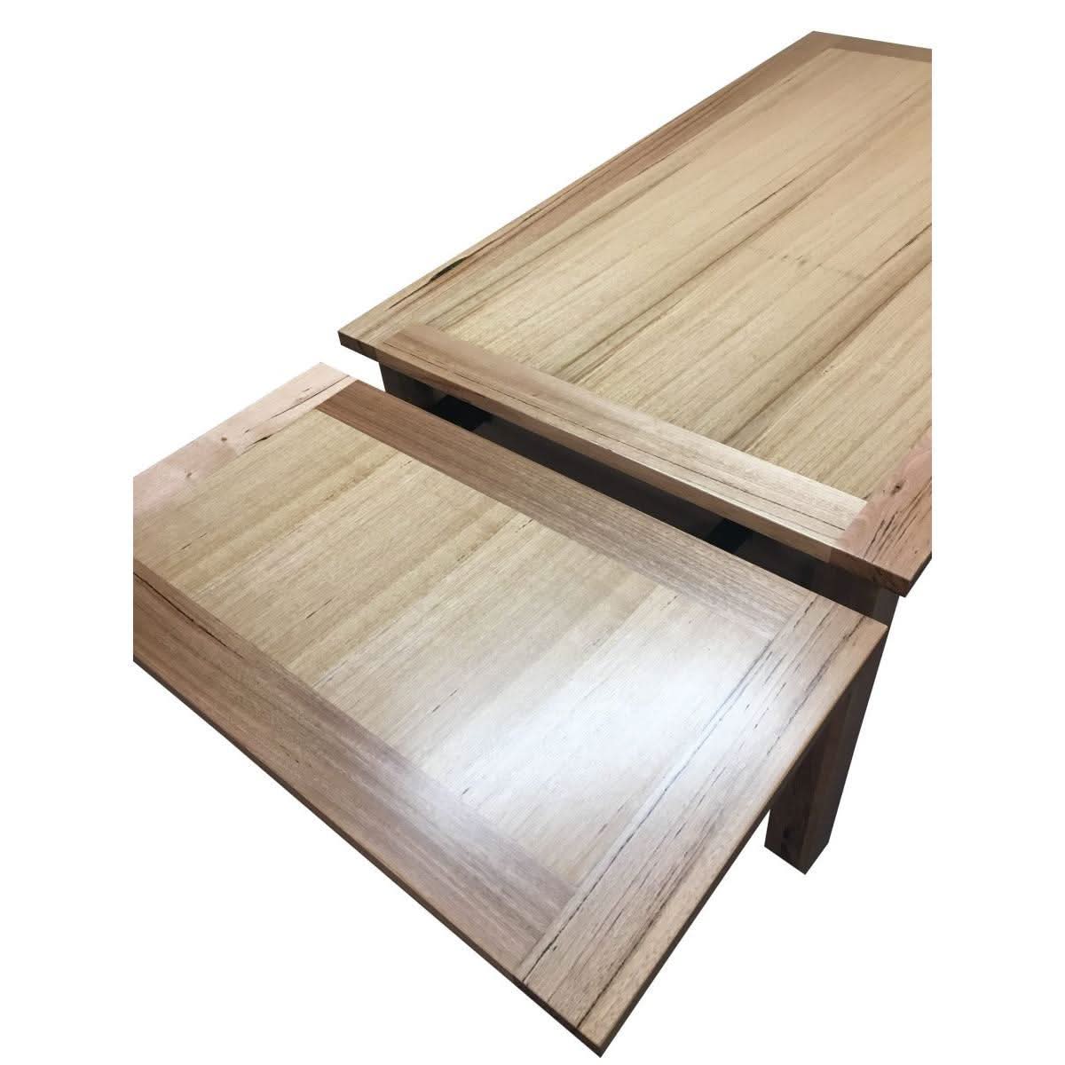 Dari Solid Tassie Oak Side Extension Dining Table, 180 / 230 / 280cm - Chocolate Wood