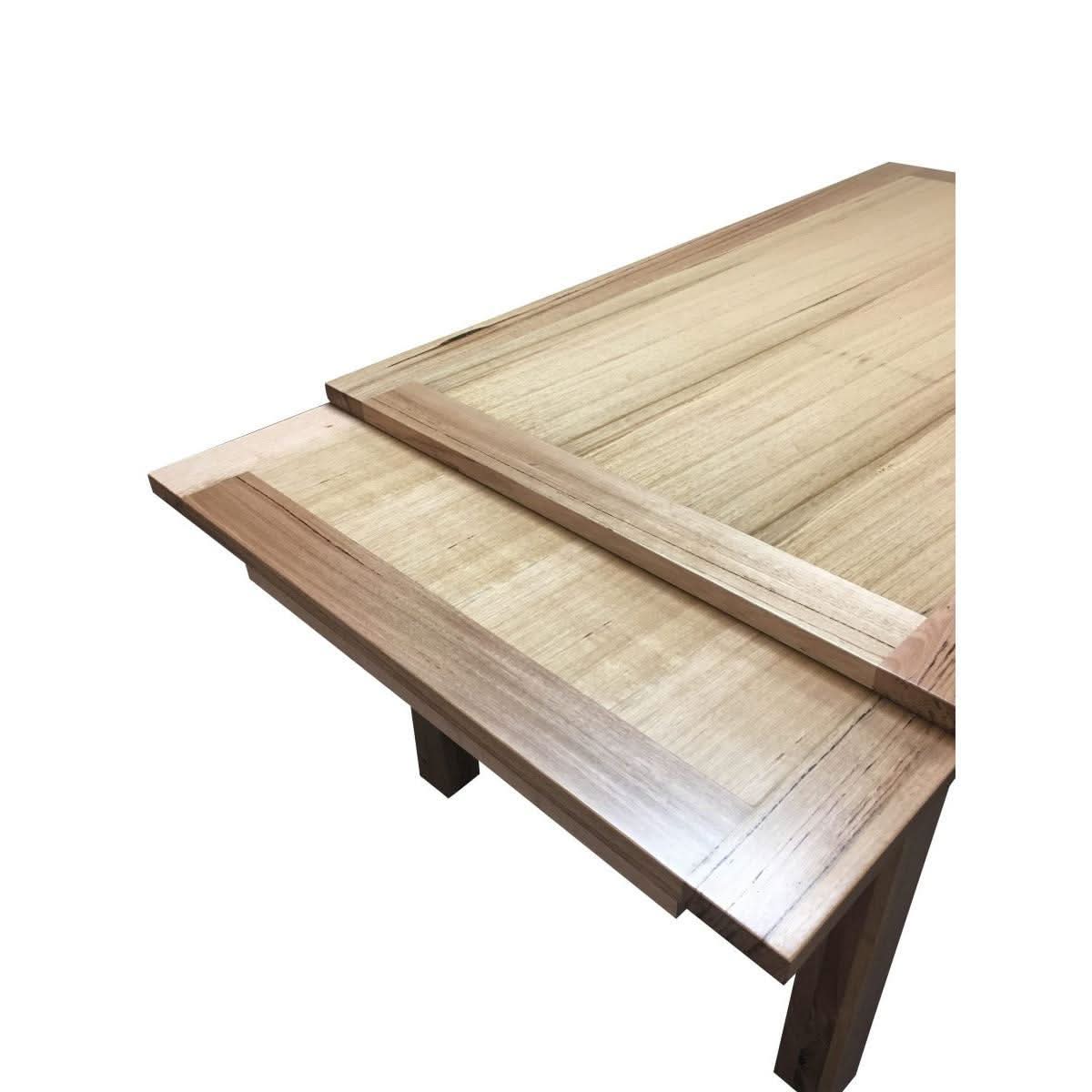 Dari Solid Tassie Oak Side Extension Dining Table, 200 / 250 / 300cm - Chocolate Wood