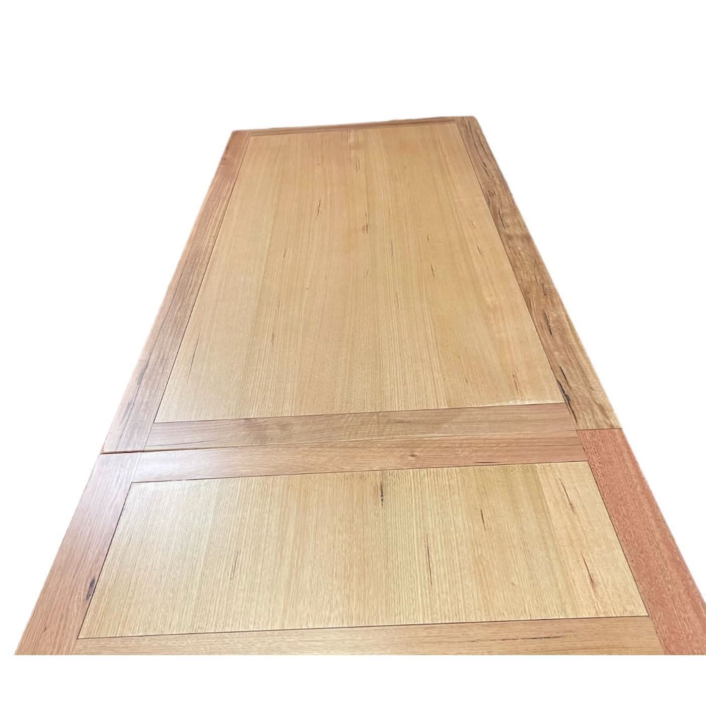Dari Solid Tassie Oak Side Extension Dining Table, 200 / 250 / 300cm - Chocolate Wood