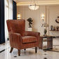 DARIAN PREMIUM GRADE AGED LEATHER ARMCHAIR/LOUNGE CHAIR IN CIGAR - MyChocolateWood