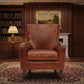DARIAN PREMIUM GRADE AGED LEATHER ARMCHAIR/LOUNGE CHAIR IN CIGAR - MyChocolateWood