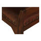 DELANY SOLID MAHOGANY TIMBER SINGLE BENCH WITH GENUINE LEATHER SEAT IN MAHOGANY - MyChocolateWood