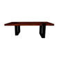 DELFINE RICH WARM BROWN MANGO WOOD COFFEE TABLE WITH BLACK METAL LEGS - MyChocolateWood