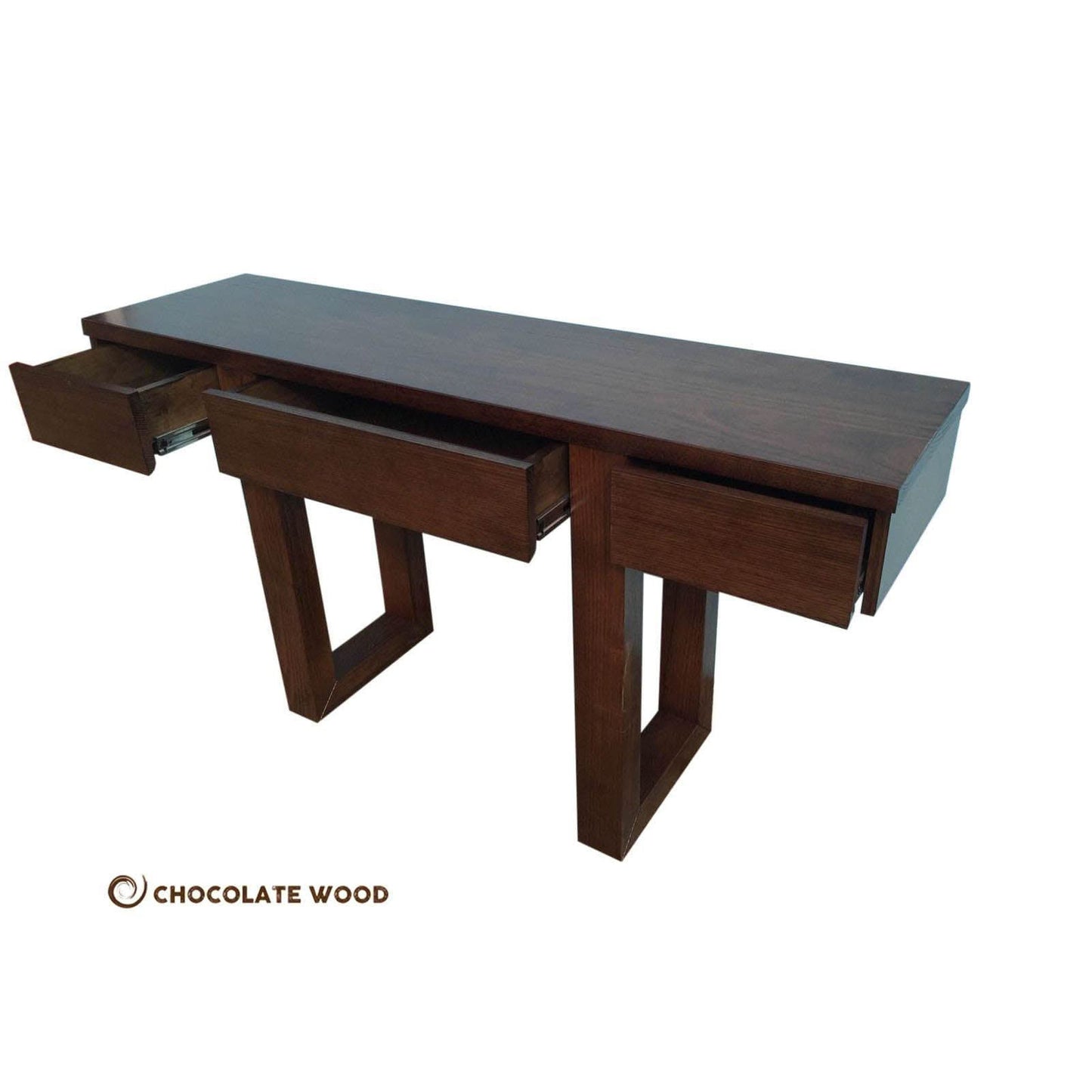DELILAH SOLID TASSIE OAK HALL TABLE/ CONSOLE IN CHOCOLATE