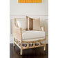 DELON ARMCHAIR CHAIR NATURAL RATTAN FRAME/ WHITE UPHOLSTERY - MyChocolateWood