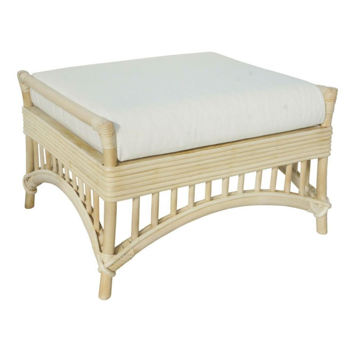 Natural rattan armchair with white cushion from Denize Hamptons collection, stylish easy chair by MyChocolateWood.
