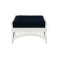 DENIZE HAMPTONS RATTAN OTTOMAN/POUF/FOOTSTOOL WITH CUSHION WHITE/NAVY - MyChocolateWood