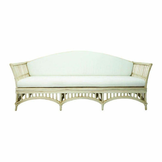 DENIZE NATURAL RATTAN 2.5 SOFA SETTEE COUCH NATURAL/ WHITE CUSHION - MyChocolateWood