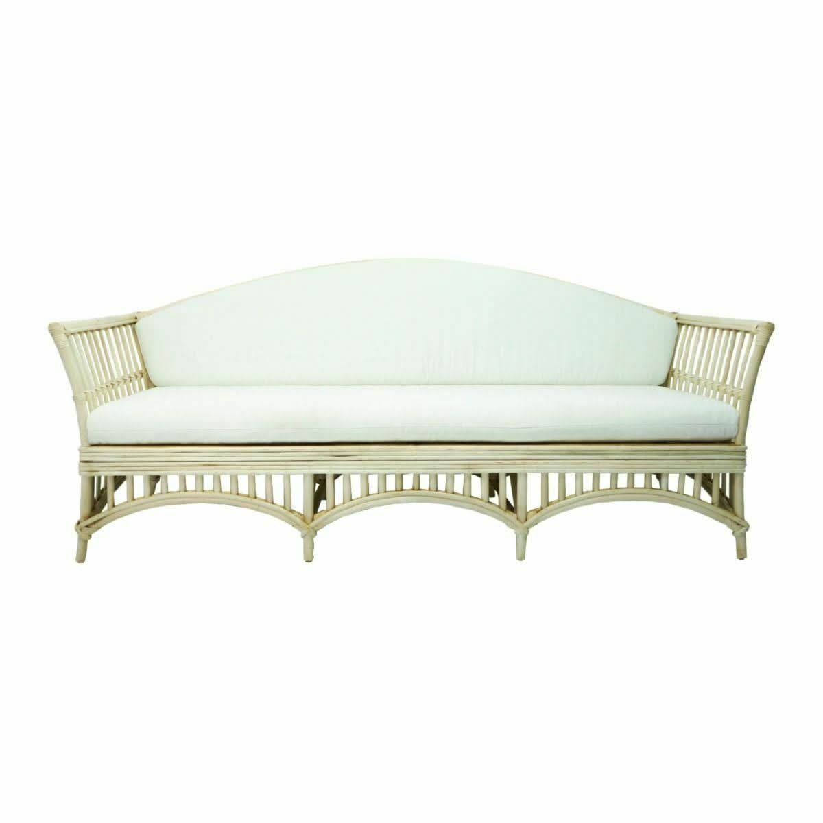DENIZE NATURAL RATTAN 2.5 SOFA SETTEE COUCH NATURAL/ WHITE CUSHION - MyChocolateWood