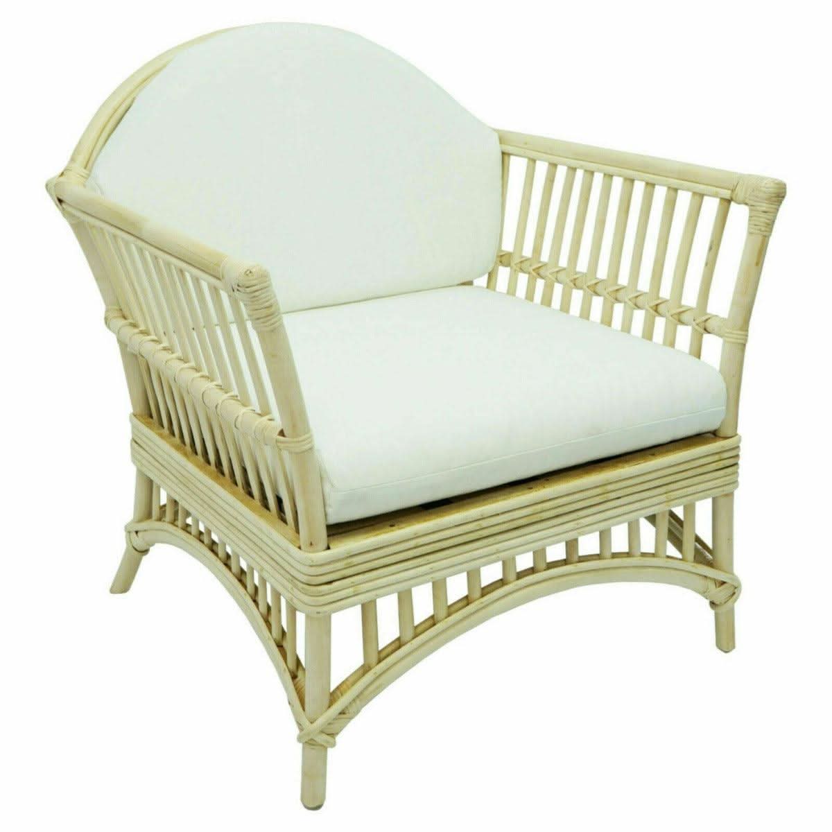 DENIZE NATURAL RATTAN 2.5 SOFA SETTEE COUCH NATURAL/ WHITE CUSHION - MyChocolateWood