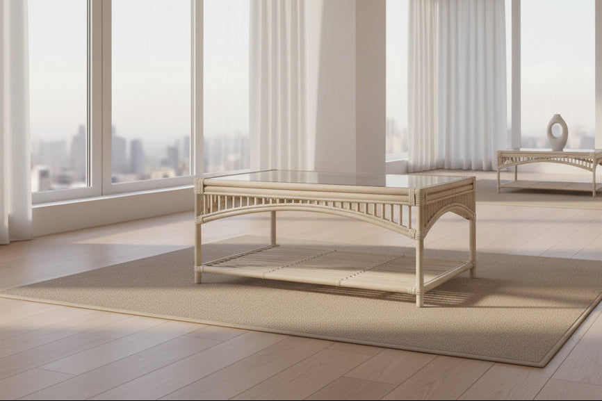 DENIZE RATTAN COFFEE TABLE IN NATURAL - MyChocolateWood
