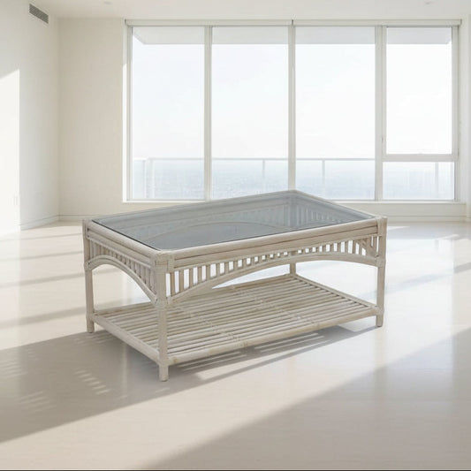 DENIZE RATTAN COFFEE TABLE IN NATURAL - MyChocolateWood