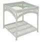 DENIZE WHITE RATTAN SIDE TABLE/LAMP TABLE - MyChocolateWood
