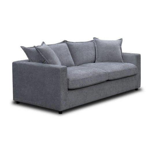 DEVINE 2 SEATER SOFA BED IN PEWTER COLOURED FABRIC