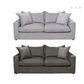 DEVINE 2 SEATER SOFA BED IN PEWTER COLOURED FABRIC - MyChocolateWood