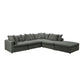 DEVINE CORNER LOUNGE SET WITH OTTOMAN PEWTER COLOURED FABRIC - MyChocolateWood