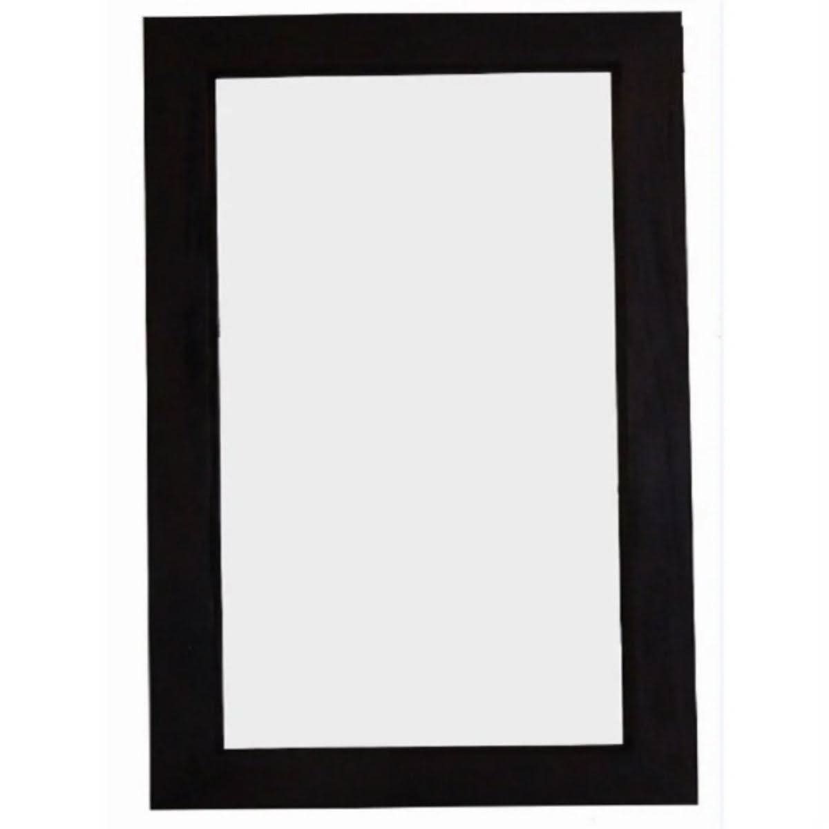 Dias Solid Mahogany Timber Frame Mirror in Chocolate, 100cm - Chocolate Wood