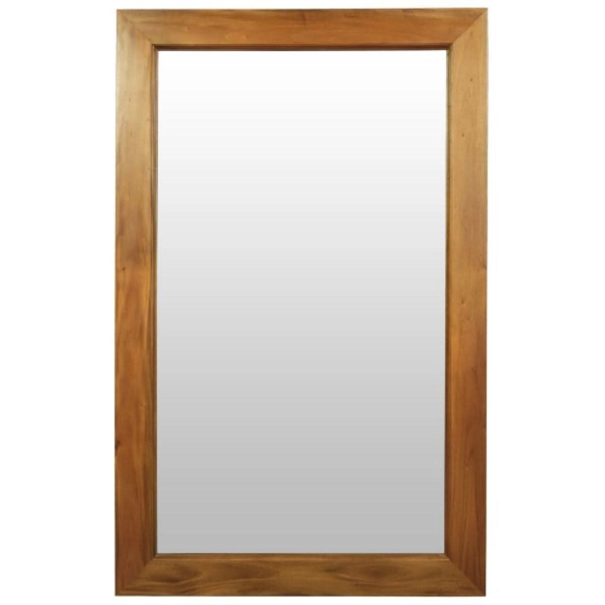 Dias Solid Mahogany Timber Frame Mirror in Light Pecan, 100cm - Chocolate Wood