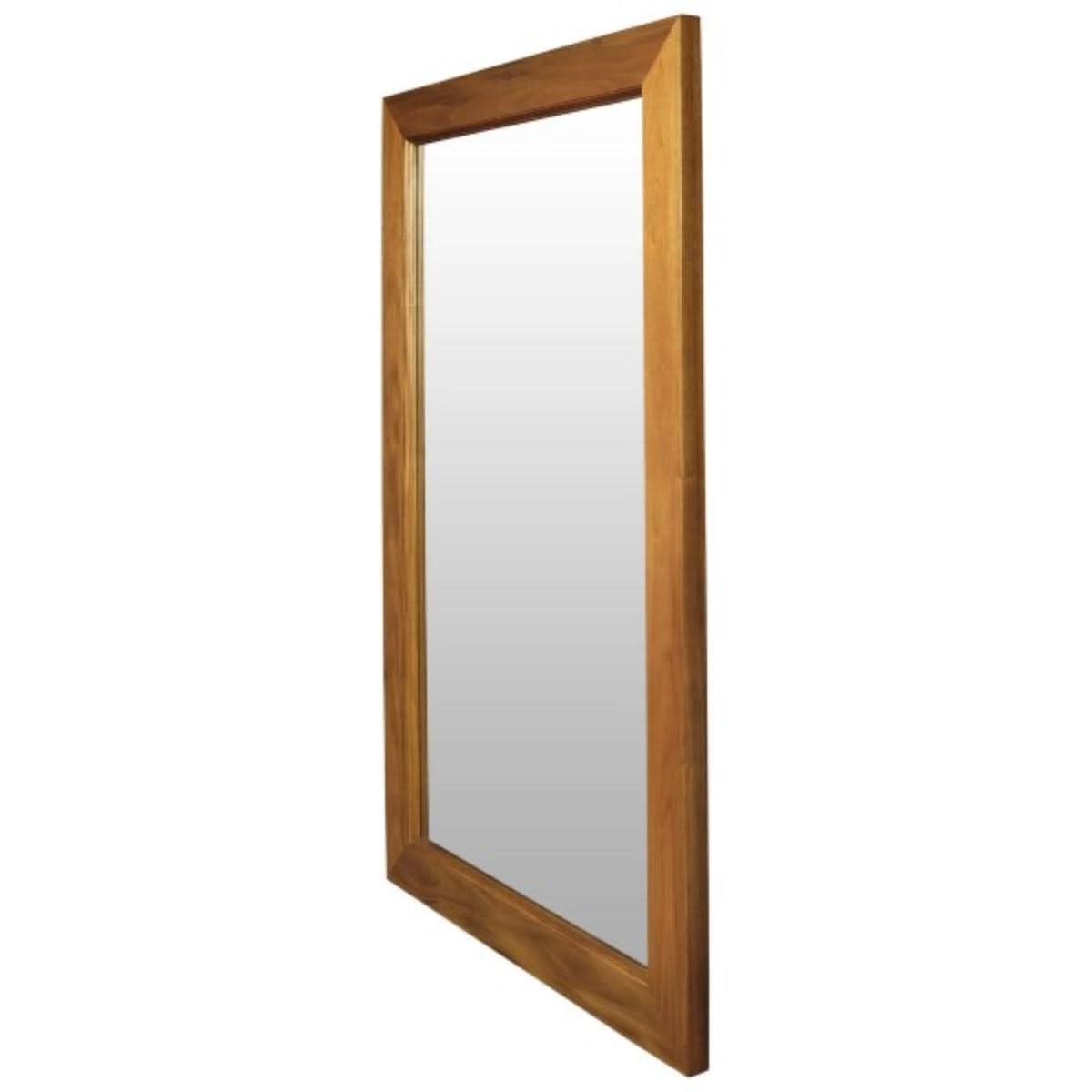 DIAS SOLID MAHOGANY TIMBER FRAME MIRROR IN LIGHT PECAN 100CM - MyChocolateWood