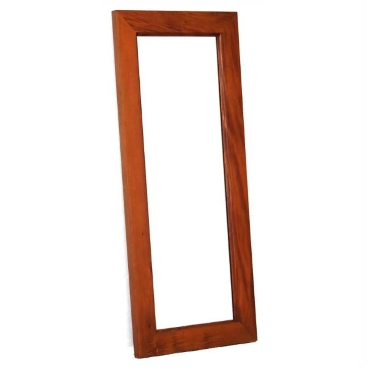 DIAS SOLID MAHOGANY TIMBER FRAME MIRROR IN LIGHT PECAN 65CM - MyChocolateWood