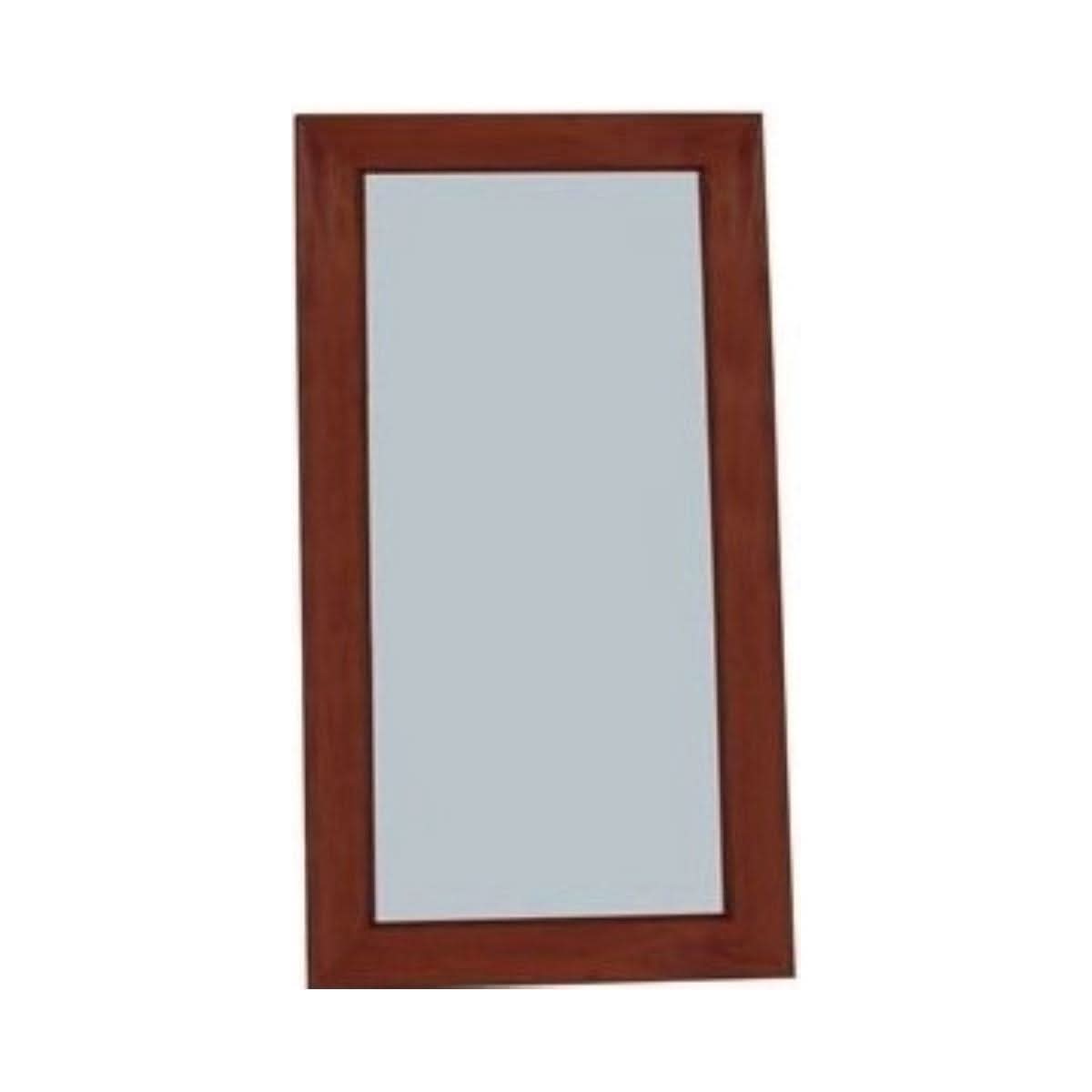 Dias Solid Mahogany Timber Frame Mirror in Mahogany, 100cm - Chocolate Wood