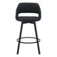 Dino PU Bar Chair in Black - Chocolate Wood