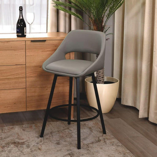 DINO PU BAR CHAIR IN LIGHT GREY