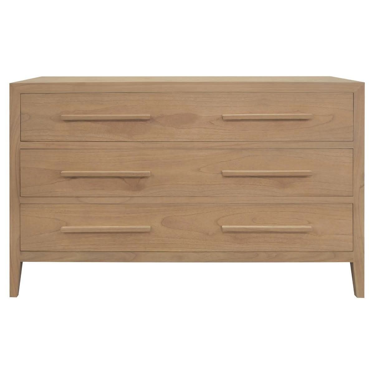 DION 3 DRAWERS DRESSER/3 DRAWERS CHEST OF DRAWERS SOLID MINDI WOOD NATURAL - MyChocolateWood