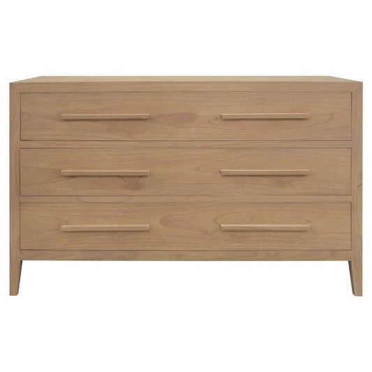 DION 3 DRAWERS DRESSER/3 DRAWERS CHEST OF DRAWERS SOLID MINDI WOOD NATURAL - MyChocolateWood