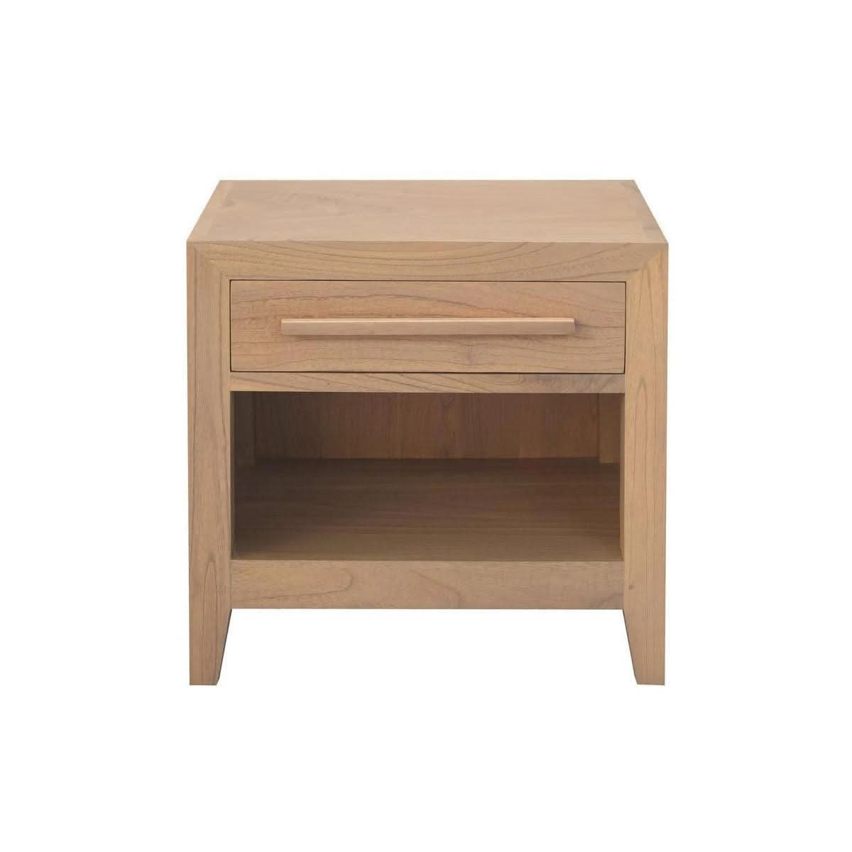 DION WHITE CEDAR (MINDI WOOD) 1 DRAWER BEDSIDE TABLE NATURAL - MyChocolateWood
