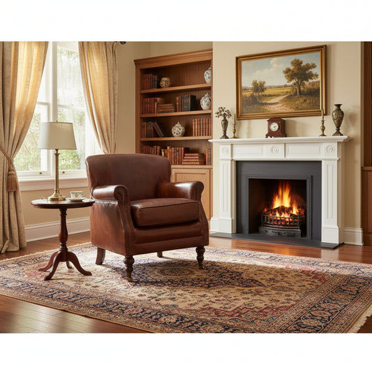 DIVINITY VINTAGE AGED LEATHER ARMCHAIR, CIGAR - MyChocolateWood